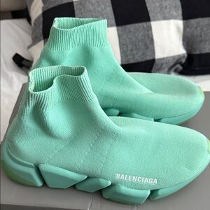 Balenciaga Light Green Sock Sneakers